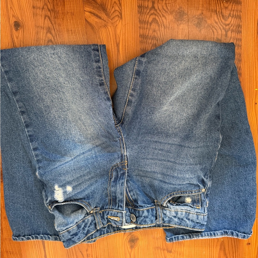 Girls size 10 High-Rise Baggy Wide Leg Jeans - Blue - Picture 9 of 12